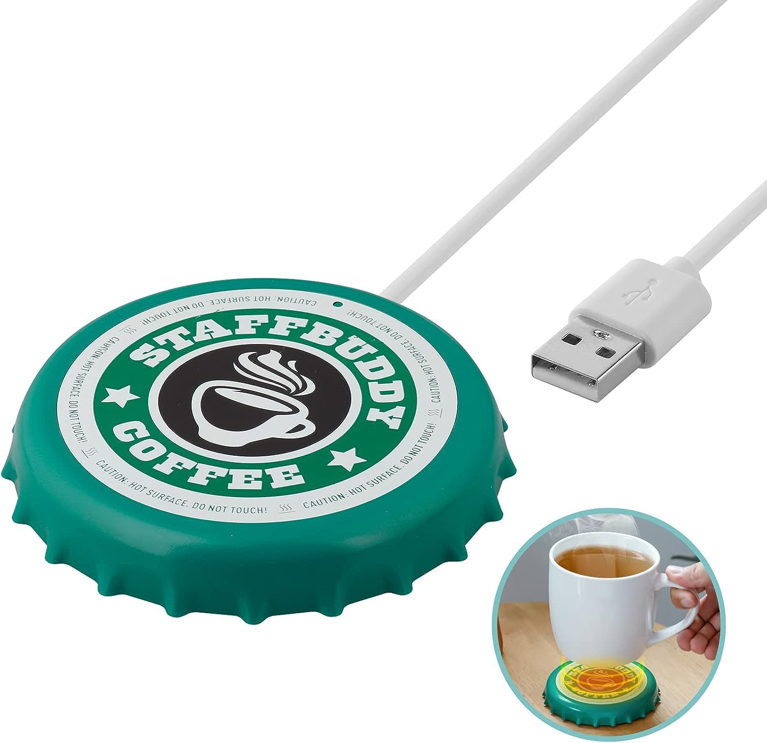 Electric Coffee Mug Warmer - Keep Coffee, Tea, Milk & Hot Chocolate Warm - Perfect for Office, Home & Travel Use (Black)