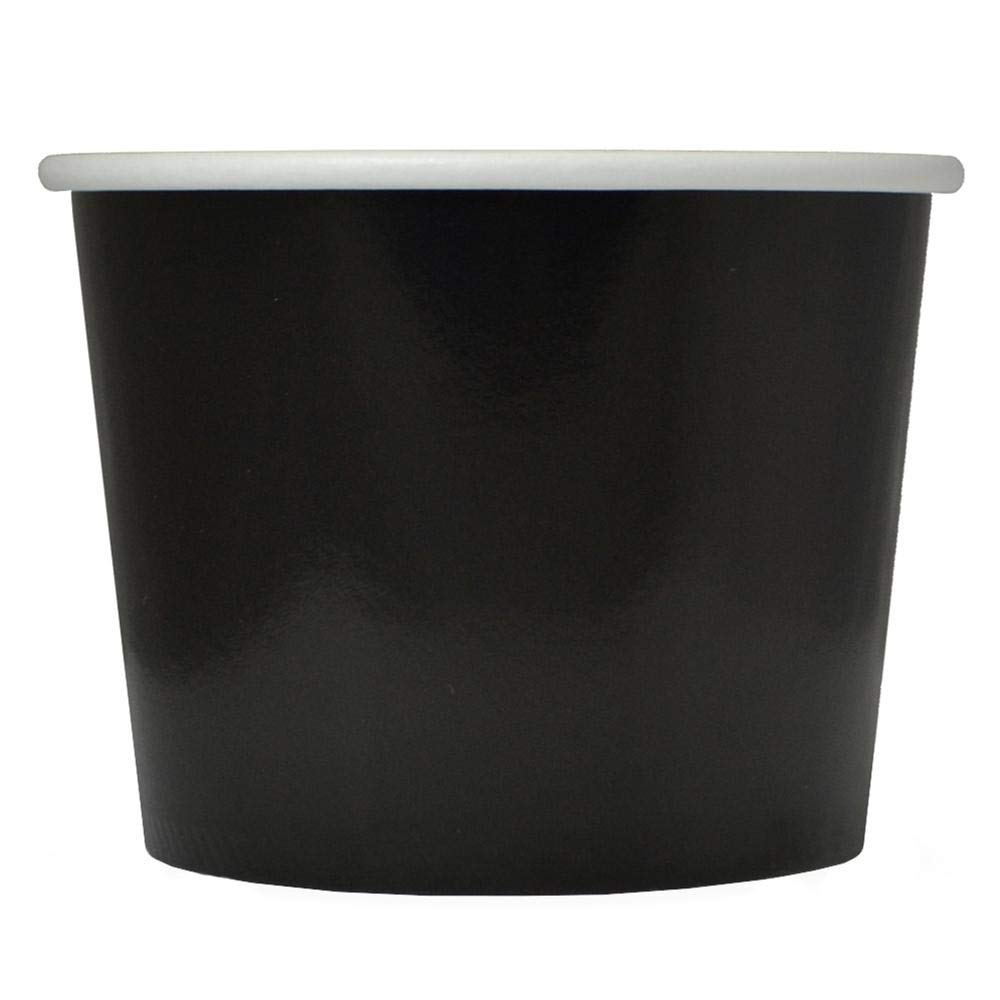UNIQ 12 oz Disposable Ice Cream Cups - 1000 Pack Black Plastic Dessert Containers for Ice Cream, Yogurt, Gelato, Pudding & Party Desserts - Perfect for Ice Cream Shops, Catering Events & Home Entertaining