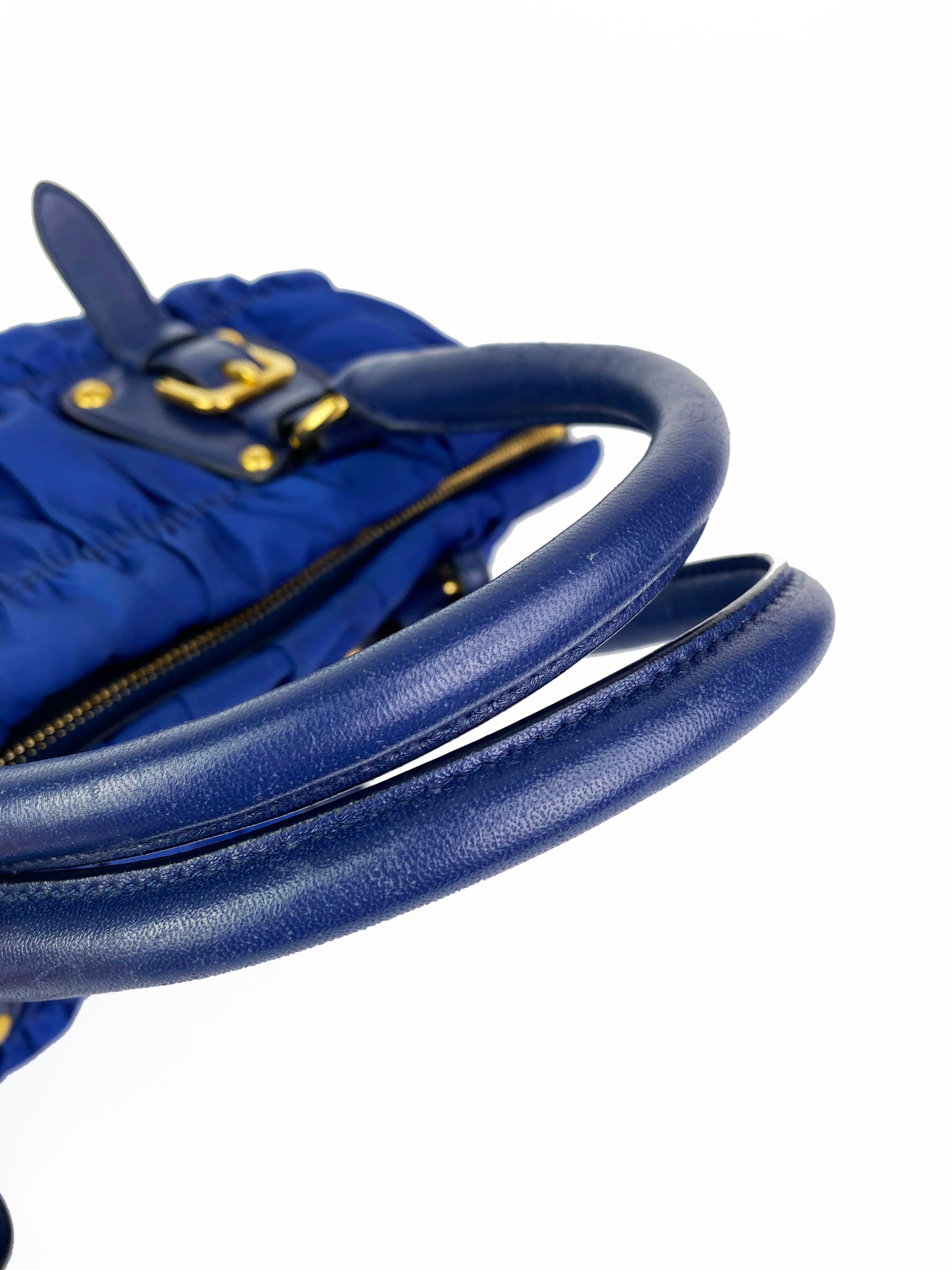 Prada Blue Nylon Tessuto Gaufre Bag - Luxury Designer Handbag for Women | Perfect for Work, Travel & Everyday Use