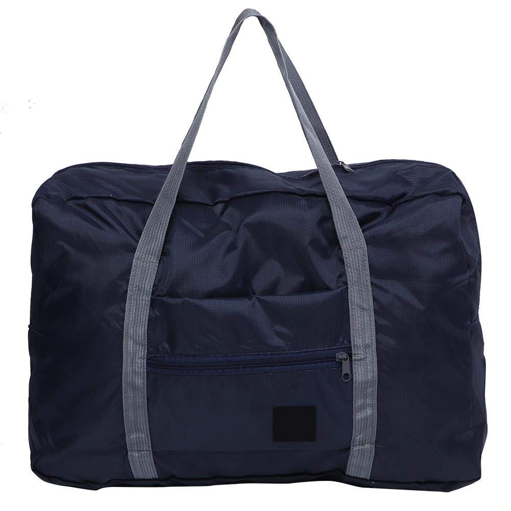 Waterproof Pink Oxford Plaid Foldable Luggage Bag - Lightweight Travel Duffel for Women, Carry-On Suitcase for Airplane, Outdoor Hiking & Weekend Getaways (Navy)
