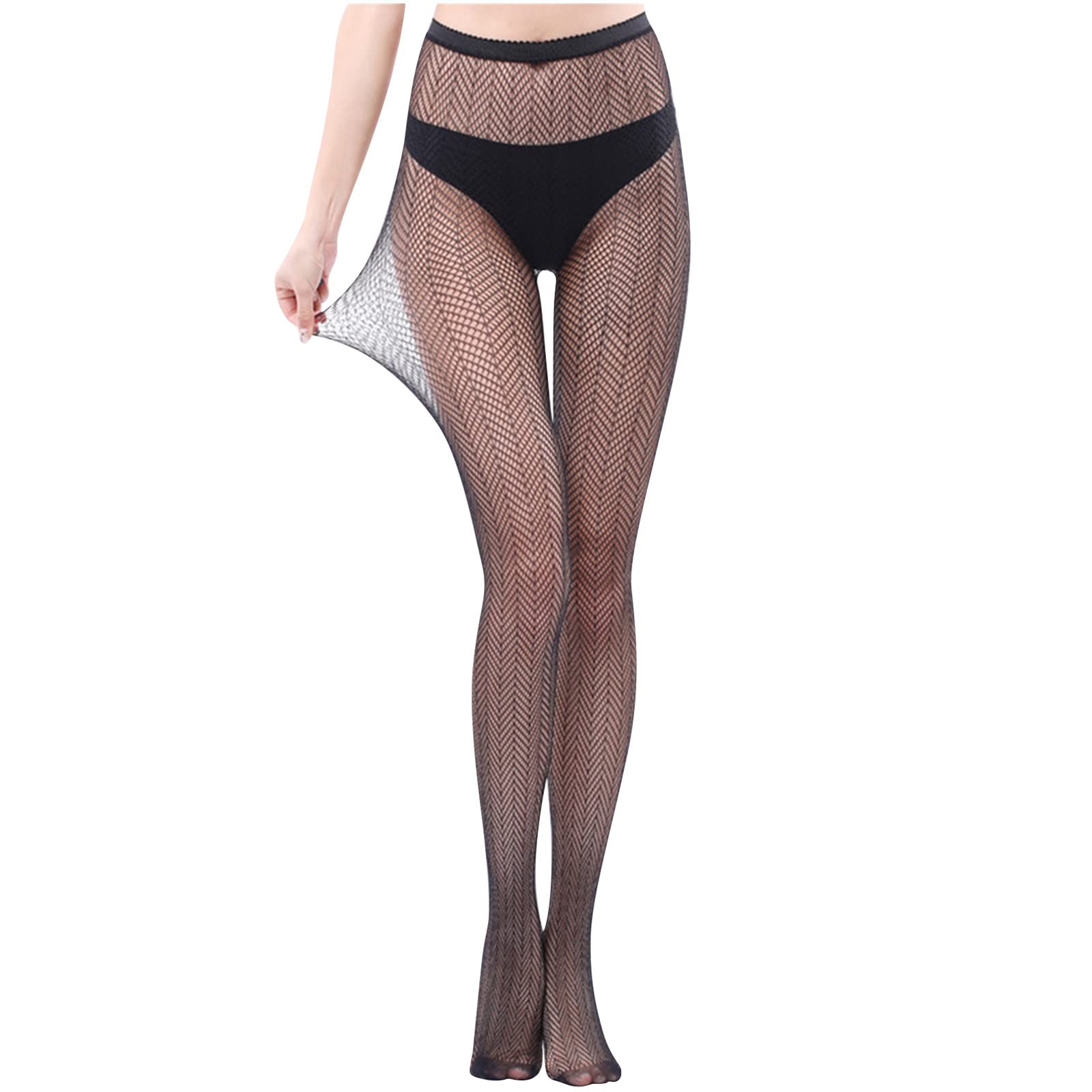 Sexy High Waist Sparkle Fishnet Stockings for Women - Party Mesh Tights with Hollow Out Floral Design | Perfect for Nightclubs, Halloween Costumes & Fashion Outfits