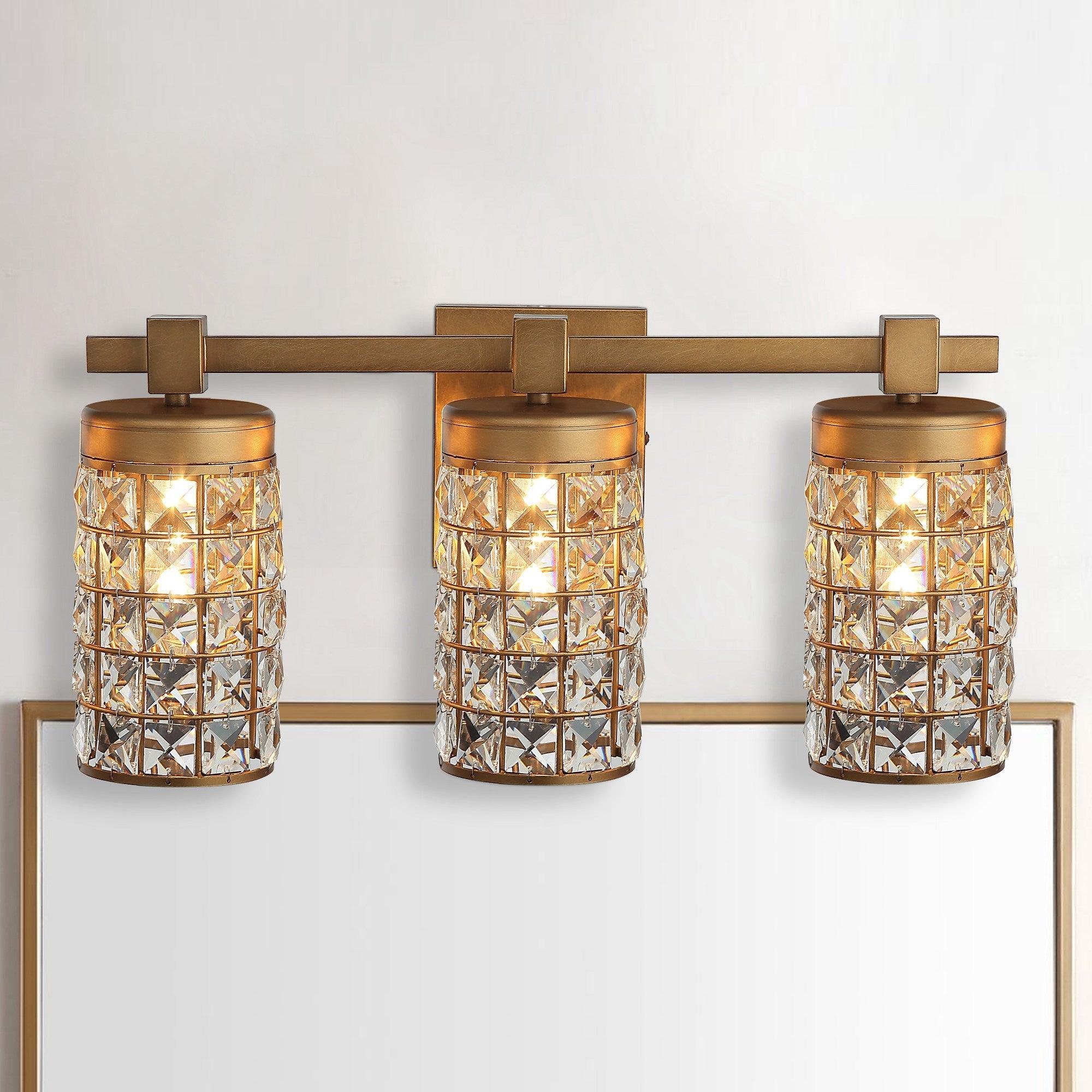 3-Light Modern Gold Wall Sconce - Elegant Lighting for Living Room, Bedroom, or Hallway