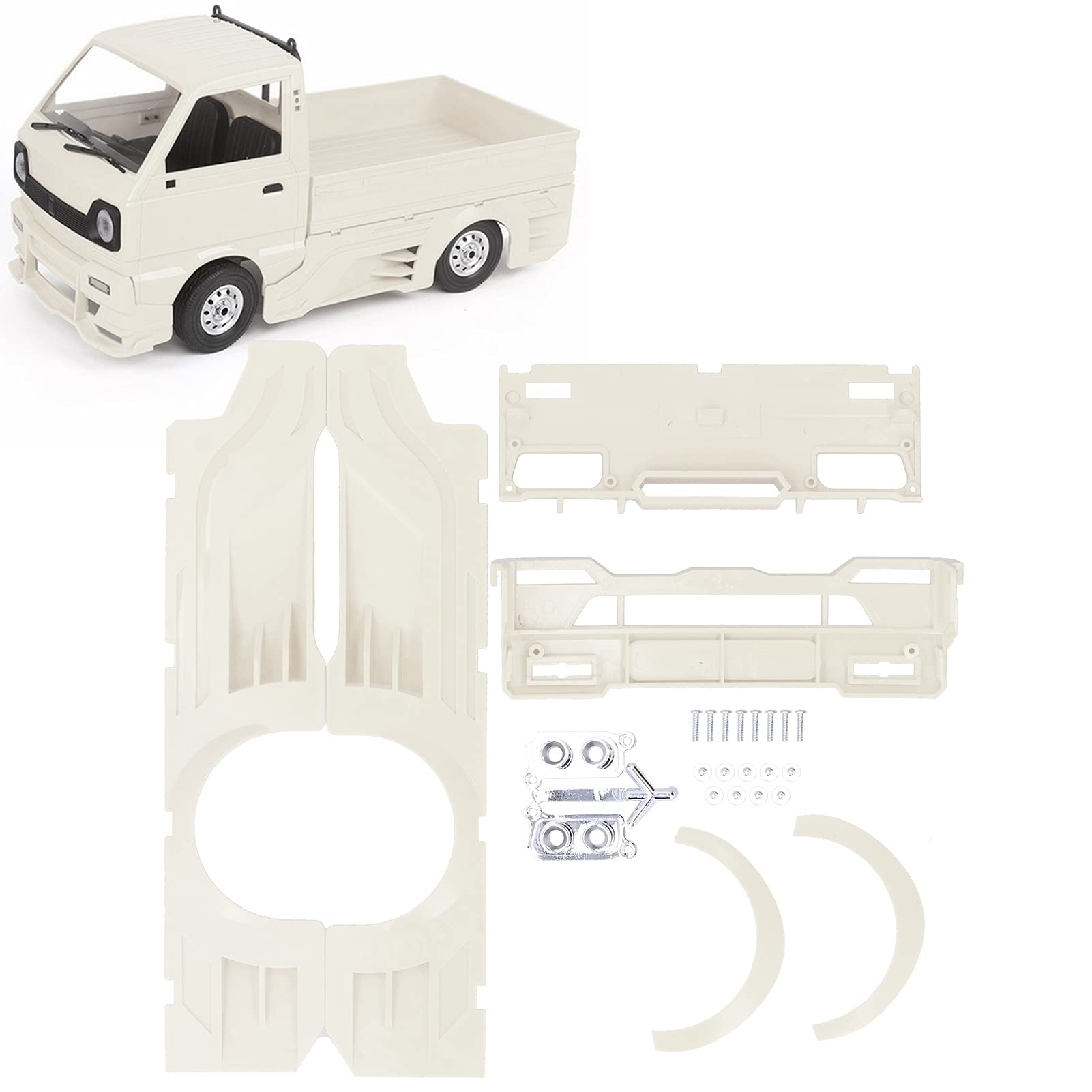 VGEBY RC Wide Body Kit for D12 Truck - White Exhaust Cover & Decoration Set | Off-Road Racing Accessories
