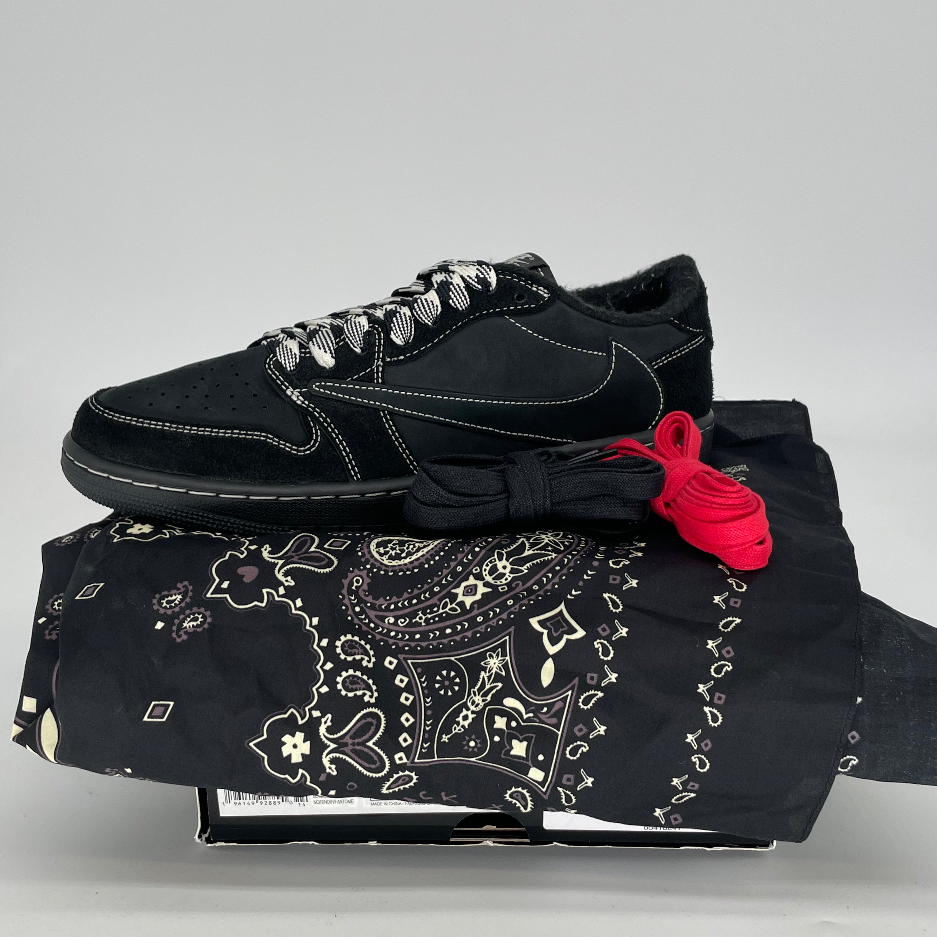 Air Jordan 1 Low Travis Scott Phantom Sneakers - Men's Size 10 & Women's Size 11.5 (DM7866-001) - Perfect for Streetwear & Sneaker Collectors