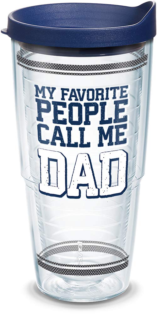 Tervis Dad's Favorite Insulated Tumbler with Wrap and Lid - BPA-Free Tritan Plastic, 16oz Clear Travel Mug for Coffee, Tea & Cold Drinks - Perfect for Father's Day Gifts, Office Use & Outdoor Activities