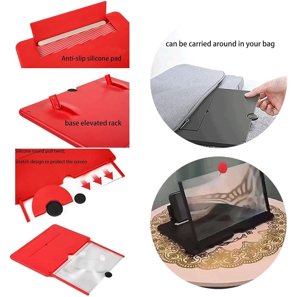 2024 HD Screen Magnifier for Smartphones - 10/12 Inch Mobile Phone Projector Enlarger | Perfect for Watching Movies, Reading eBooks & Zooming Photos