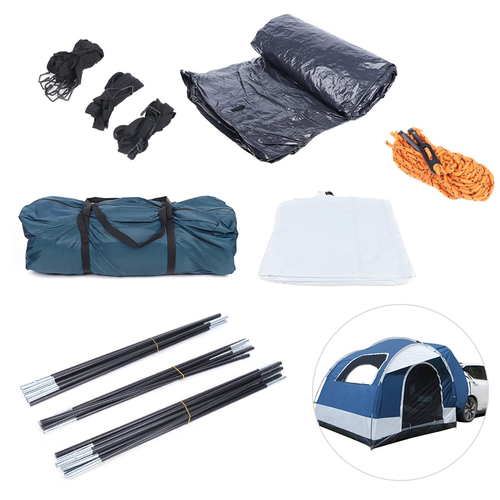 DNYSYSJ Universal SUV Camping Tent - Inflatable Transparent Dome Tent for 4 Person, Waterproof & Portable with Easy Setup - Perfect for Camping, Hiking, Fishing, Mountaineering & Outdoor Adventures