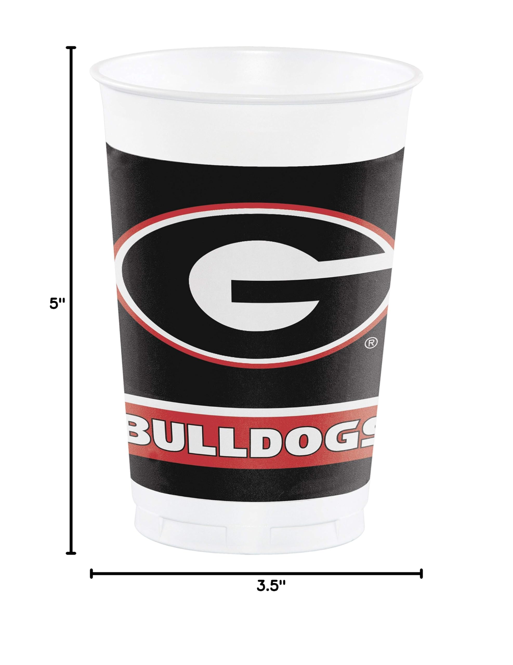 Georgia Bulldogs 20 oz. Plastic Cups (24-Pack) - Officially Licensed NCAA Team Drinkware for Tailgates, Parties & Game Day Celebrations