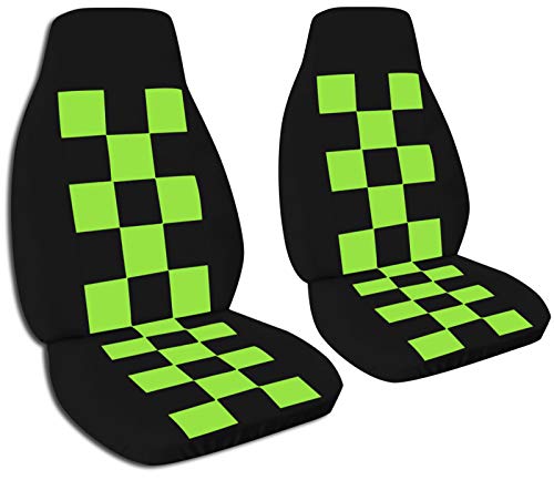 Black and Lime Green Checkers