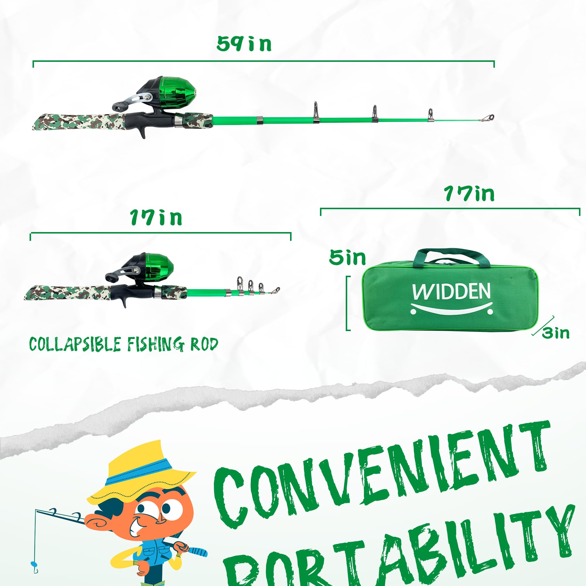 Best Telescopic Kids Fishing Pole Set - Portable Fishing Rod & Reel Combo with Tackle Box & Net for Boys & Girls | Perfect for Toddler Youth Outdoor Fishing Trips, Lakeside Adventures & Family Bonding Activities