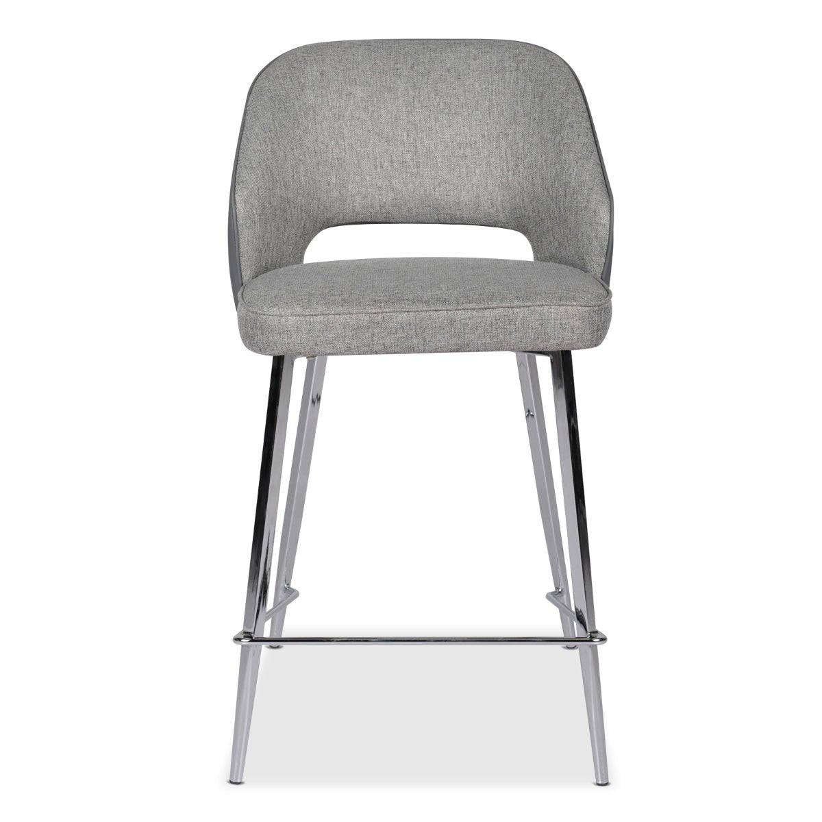 Camille Light Grey Counter Height Chair Set of 2 - Modern Bar Stools for Kitchen Island, Breakfast Nook & Dining Room