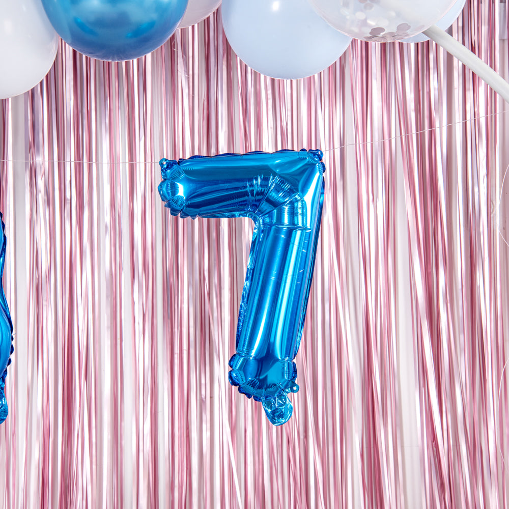 Balloonify Blue Mylar Number 7 Balloon - 16 Inch Large Foil Balloon for Birthday Parties, Baby Showers & Celebrations (1 Count Box)