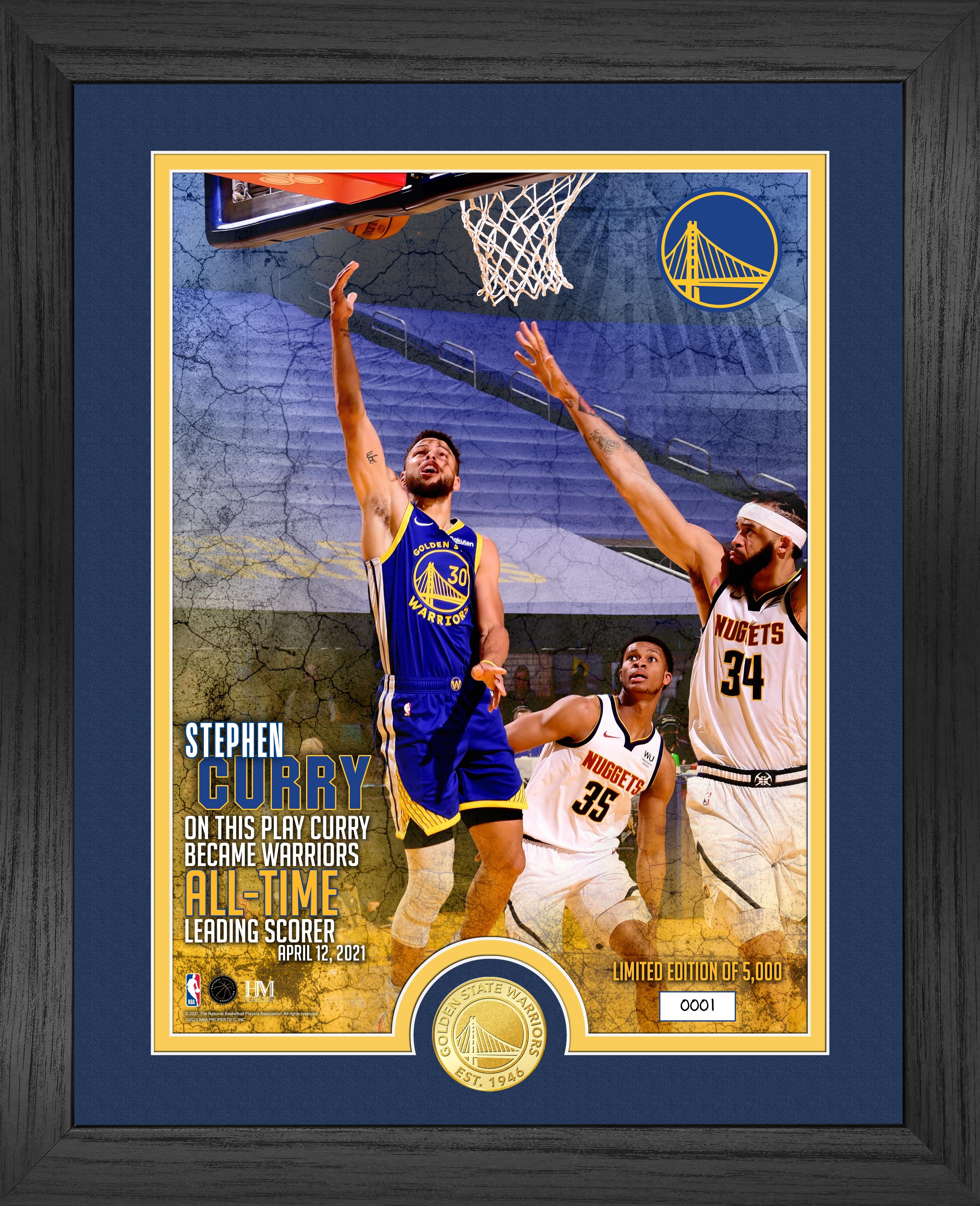Steph Curry Leading Scorer Bronze Coin Collectible - Limited Edition NBA Memorabilia for Basketball Fans & Sports Collectors (Perfect for Display Cases, Man Caves, and Sports Themed Rooms)