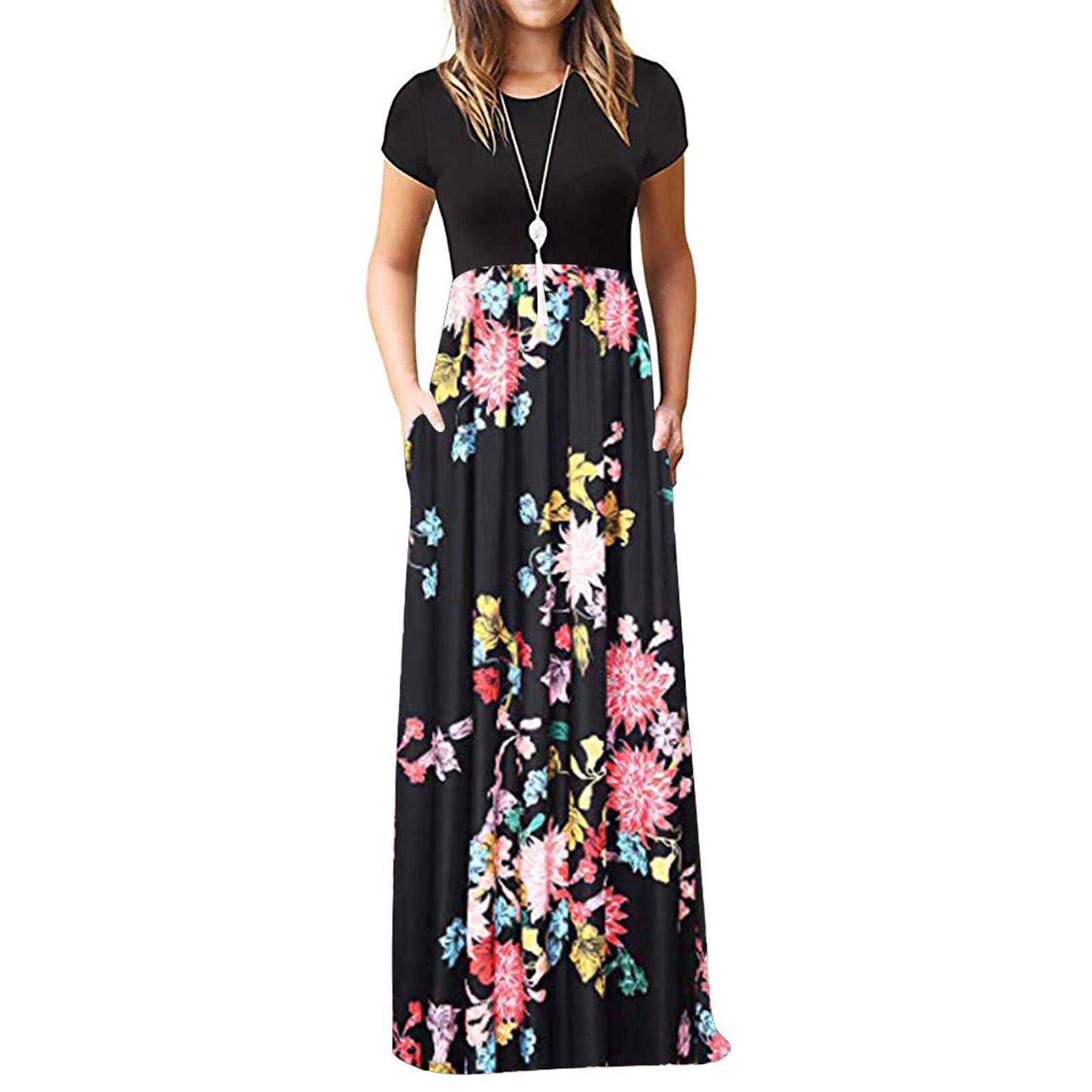 Women's Floral Vintage Midi Dress - Elegant Summer Swing Dress for Evening Party, Beach & Cocktail Occasions | Casual & Formal Wear