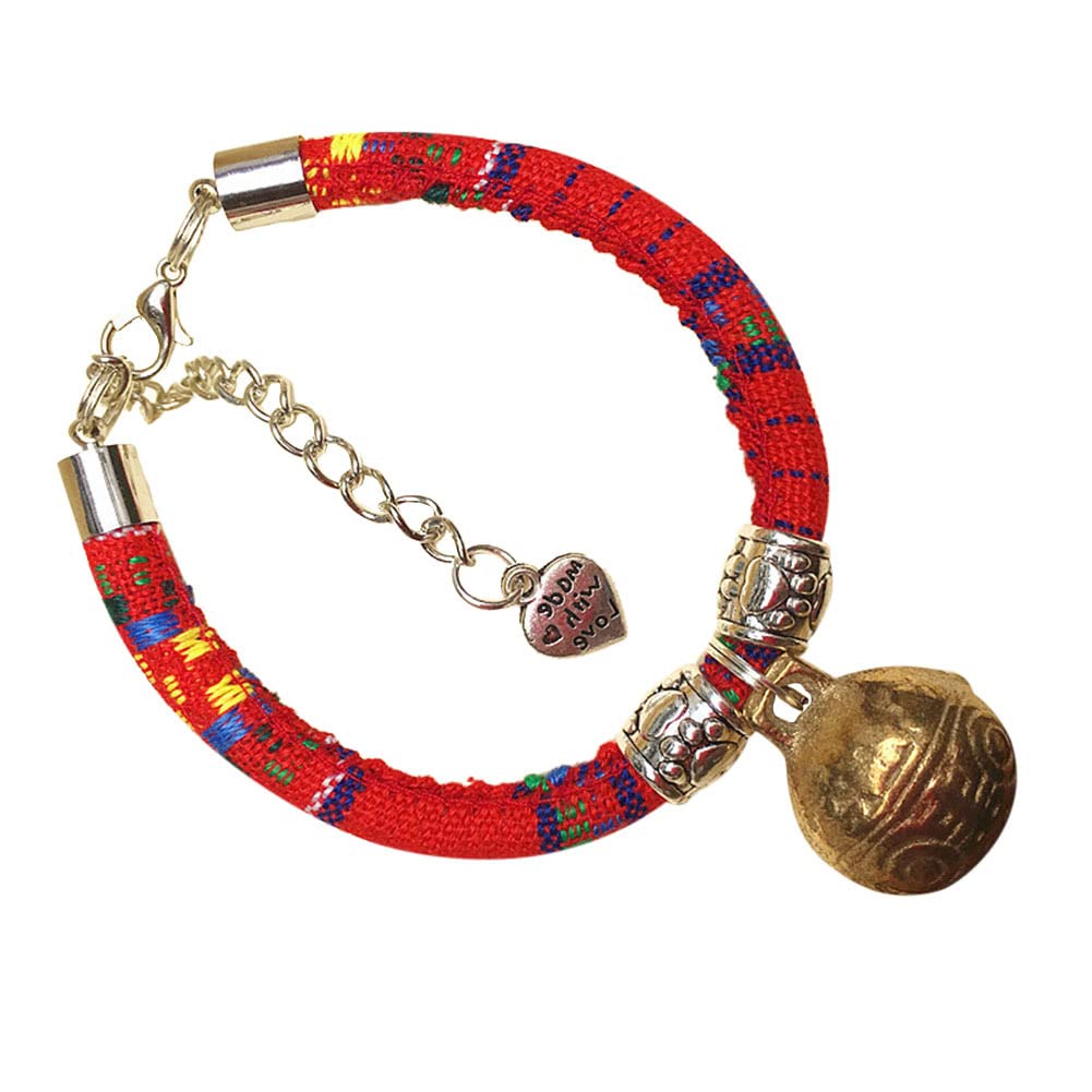 Colorful Ethnic Style Pet Leash Collar with Big Bell - Adjustable Cat & Dog Collar for Small Pets - Perfect for Daily Walks, Training & Fashion Accessories (1 Piece)