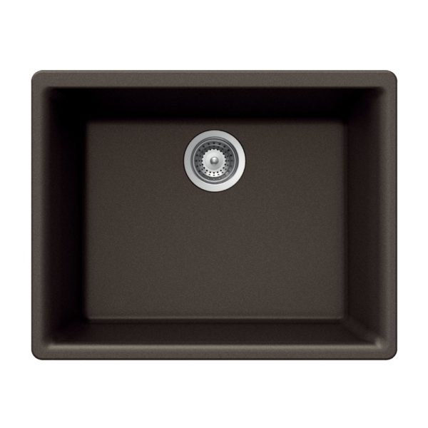 Hamat SIO 2418SU MO Granite Composite Undermount Single Bowl Kitchen Sink in Mocha - Durable & Stylish for Modern Kitchens, Perfect for Food Prep and Cleanup