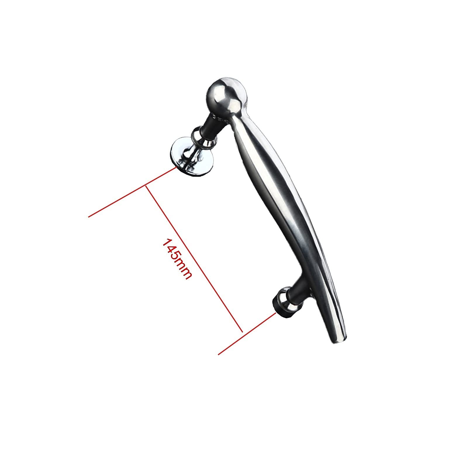 Stainless Steel Shower Door Handle - Heavy Duty Push Pull for Bathroom Glass Doors (145mm) - Replace Old Handles