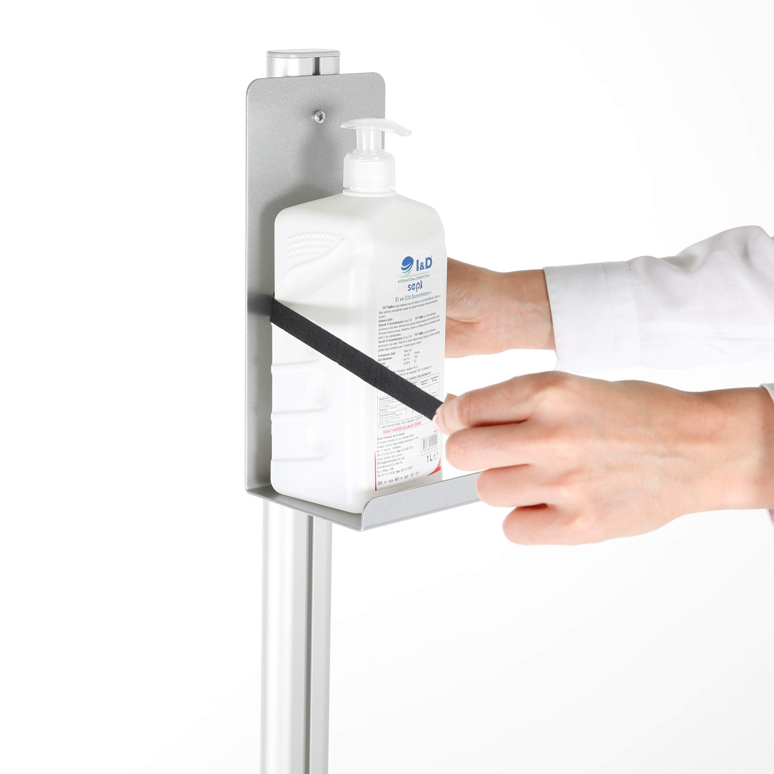 Universal Floor Stand Holder for Liquid Soap, Hand Sanitizer, Face Masks & Disposable Gloves - Perfect for Hospitals, Offices & Public Spaces