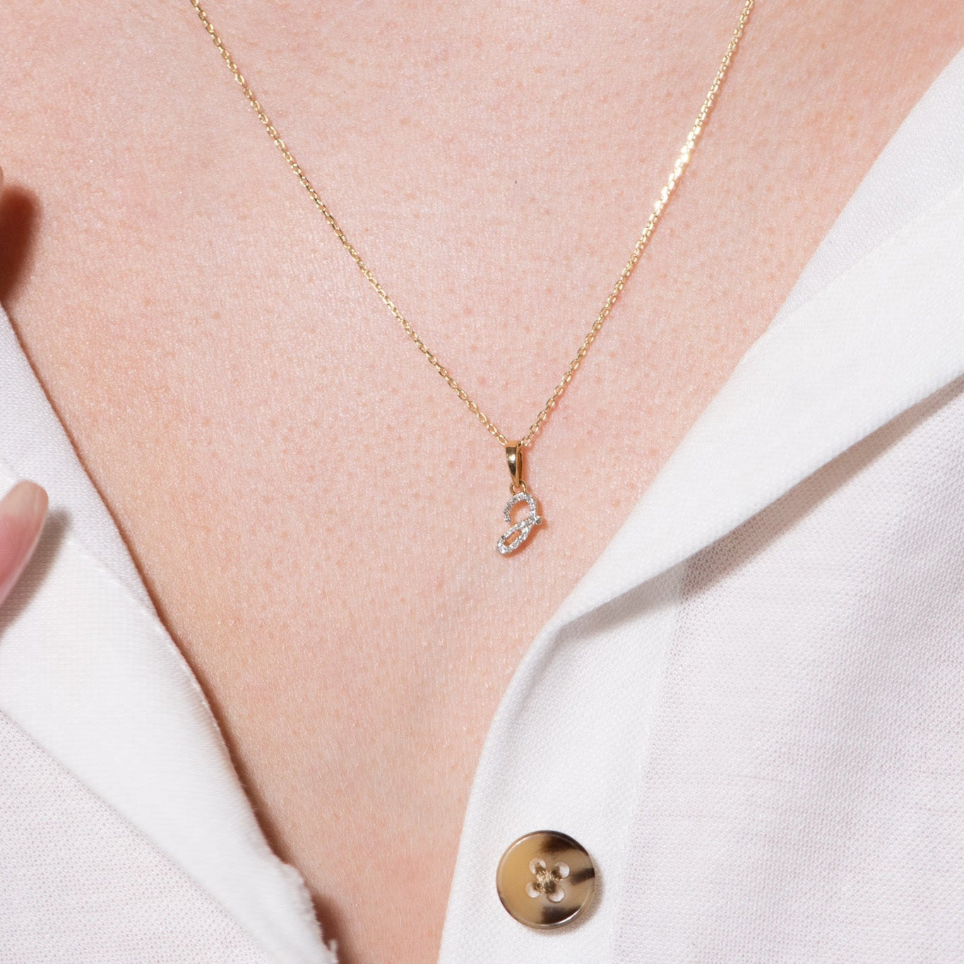 14K Yellow Gold Cursive Diamond Initial Necklace - Personalized Name Pendant for Women - Perfect for Birthdays, Anniversaries & Everyday Elegance
