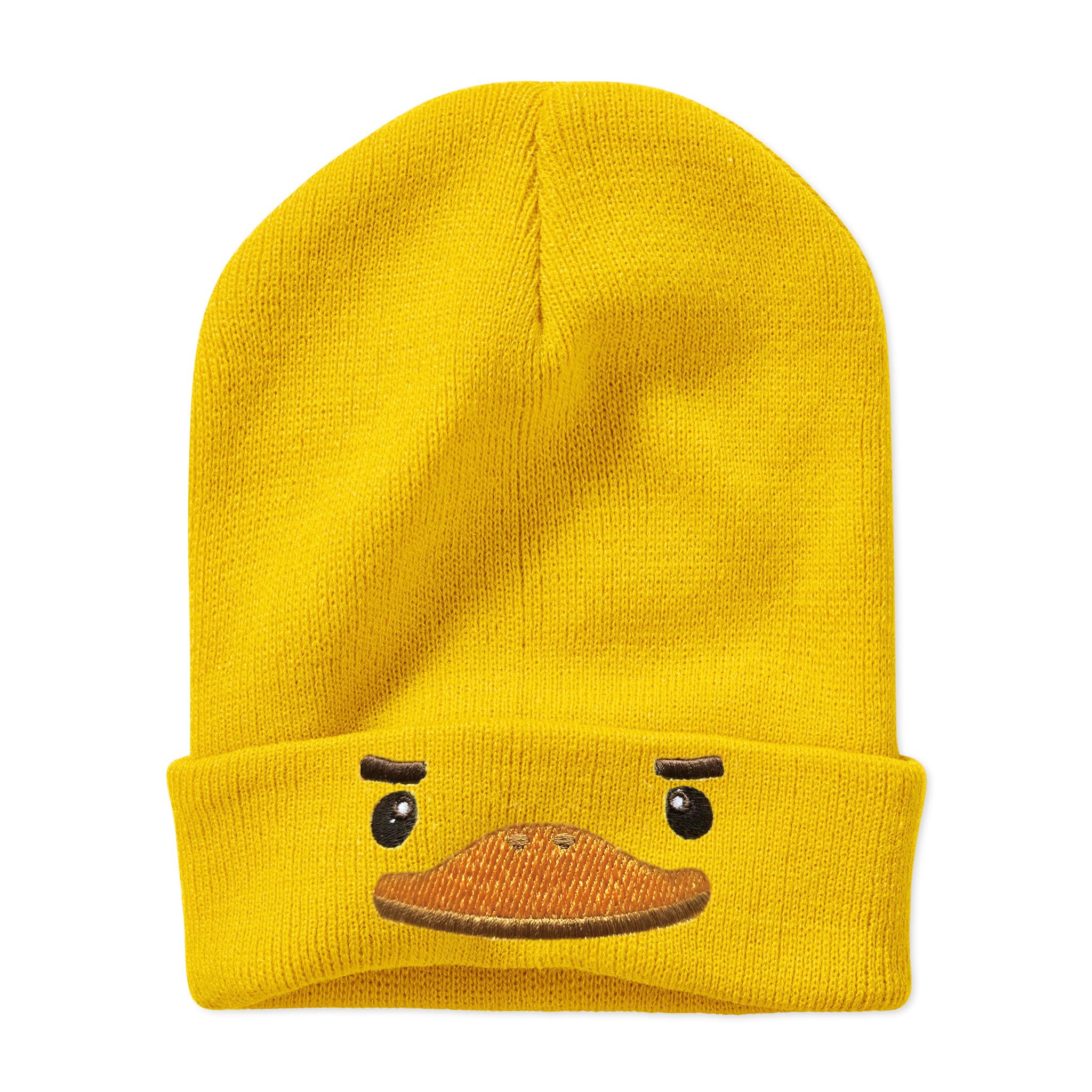 Stylish Yellow Duck Embroidered Beanie Knit Hat for Men & Women - Funny Graphic Winter Skull Cap - Perfect Gift for Duck Lovers - Great for Outdoor Activities, Winter Sports, and Casual Wear