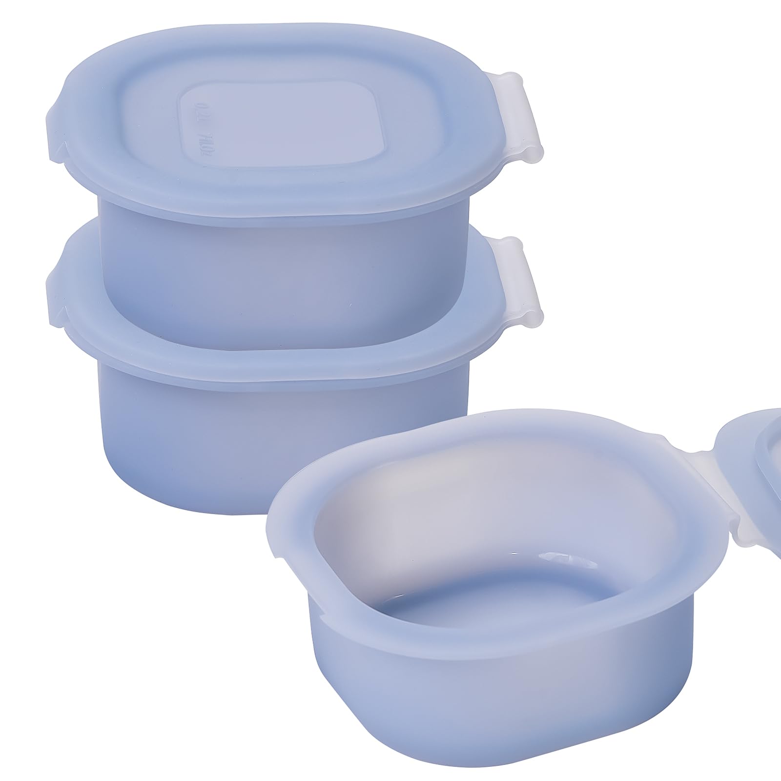 3-Pack Nonstick Silicone Square Egg Molds with Lid for Air Fryer - Perfect for Square Breakfast Eggs, Meal Prep & Healthy Cooking (Blue)