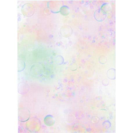 MP Studia 14ct Count Cross Stitch Aida Fabric with Bubbles Pattern - White & Pastel Colors (KD14-086) | Perfect for DIY Embroidery Projects, Home Decor & Gift Making