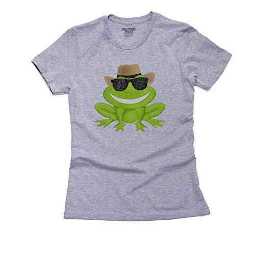 Cool Frog with Sunglasses Women's Cotton T-Shirt | Funny Animal Graphic Tee for Casual Wear & Western Style Outfits