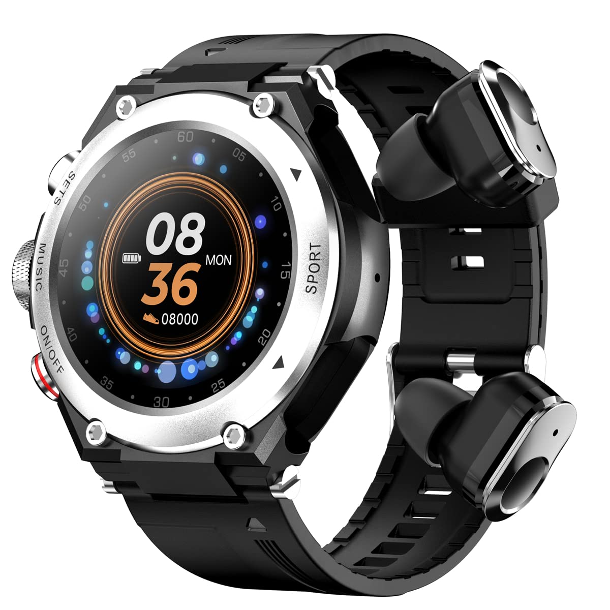 T92 Smart Watch with Bluetooth Earbuds - 1.28
