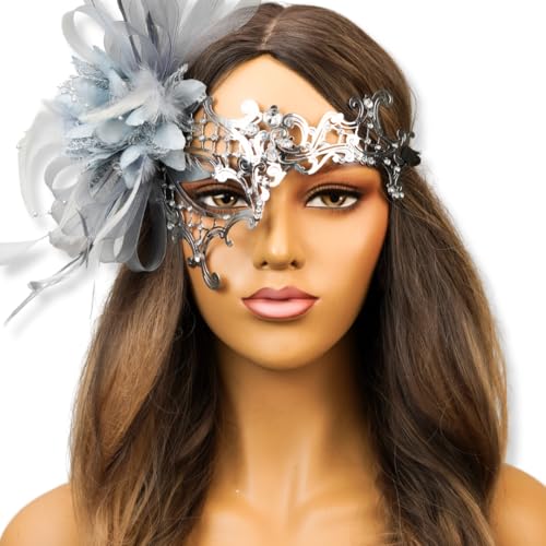 Silver/Dusty Blue Florals