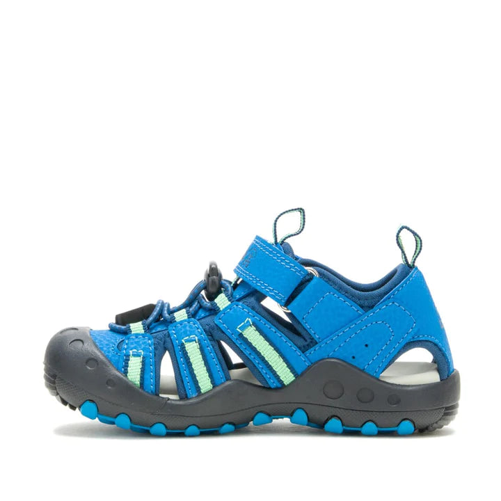 Kamik Blue/Green Crab Youth Sandals - Waterproof Kids Beach Shoes for Boys & Girls - Perfect for Summer, Pool, Beach & Outdoor Play