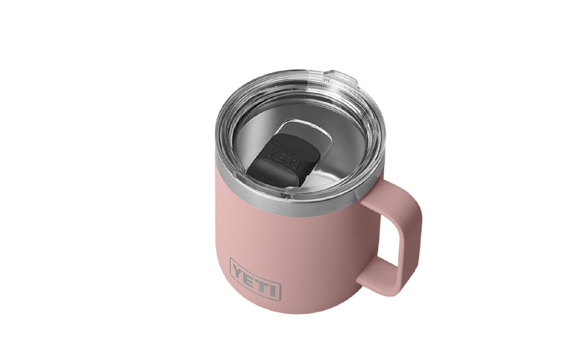 Yeti Rambler 14 oz Stainless Steel Insulated Mug - Sandstone Pink | Keeps Drinks Hot or Cold | Perfect for Coffee, Tea, Camping & Office Use
