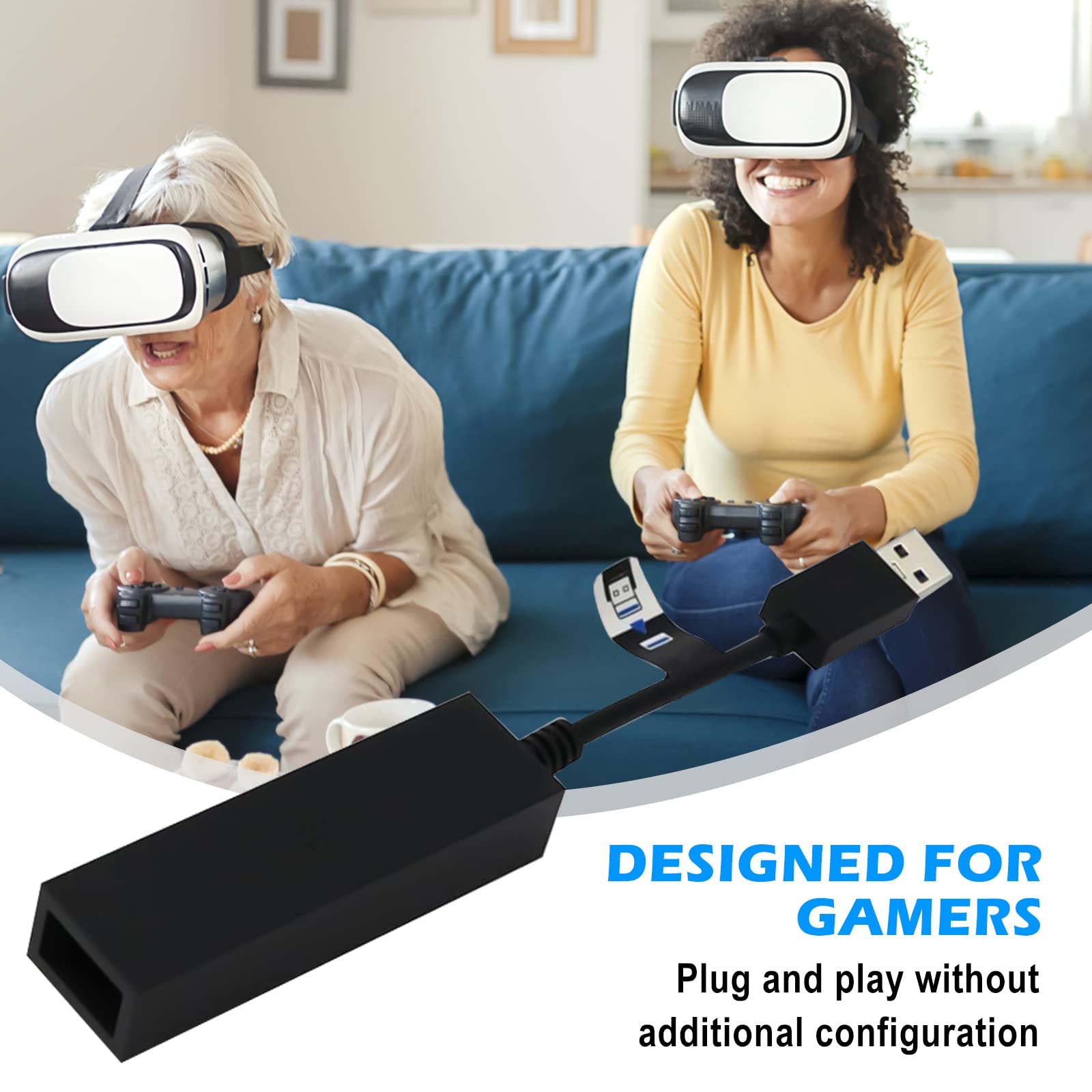 Nizirioo PS5 VR Camera Adapter - Compatible with PS4 Camera to PS5 Console for PS VR Gaming | Seamless VR Experience for Immersive Play | Perfect for PS5 VR Headset & Accessories | Black