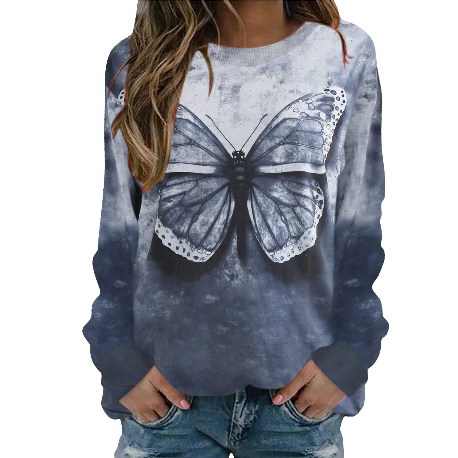 Women's Casual Long Sleeve Crew Neck Sweatshirt & Pants Set - Floral Printed Knit Sweater Outfit for Lounge, Travel & Everyday Wear