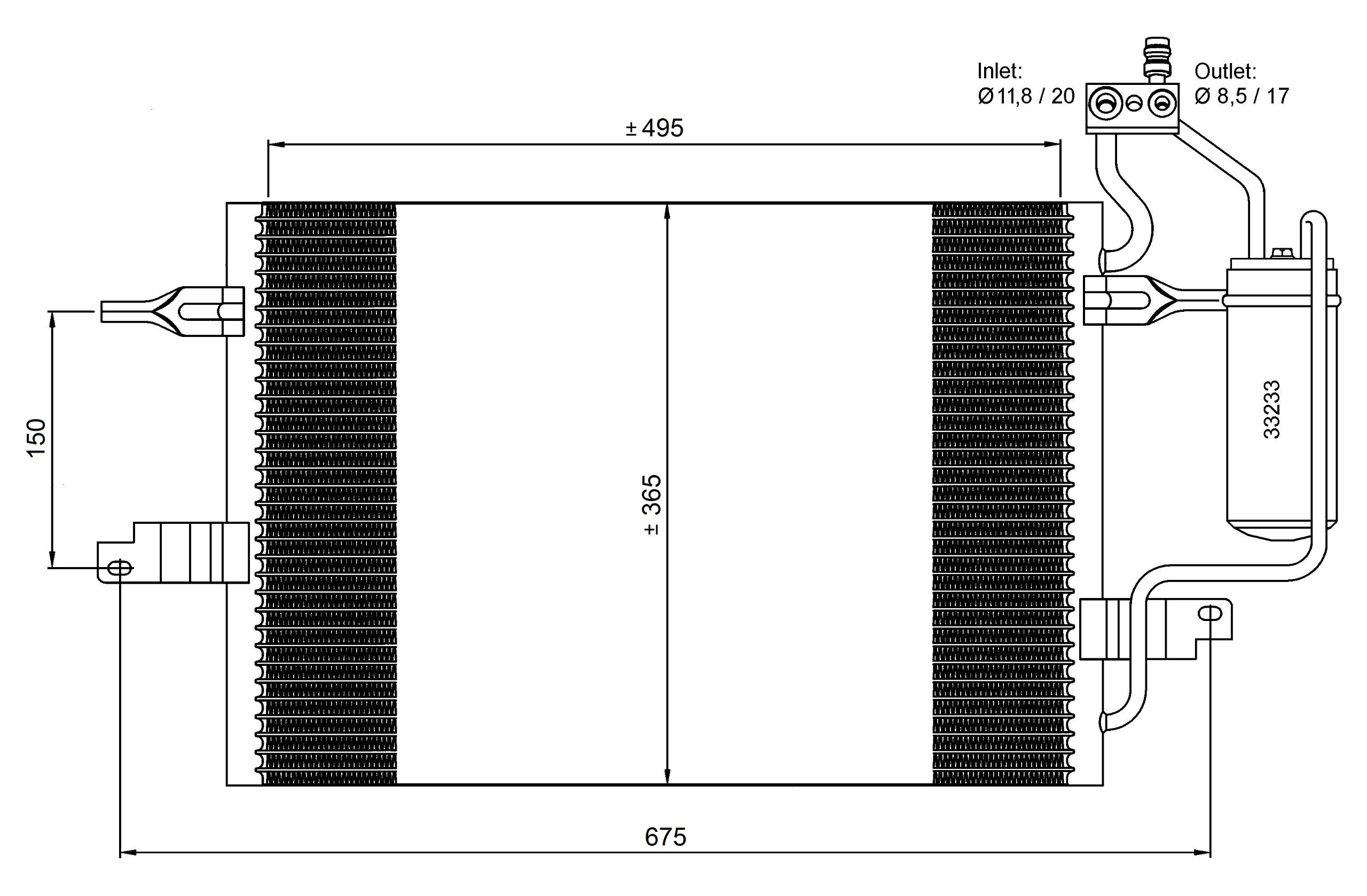 High-Performance 35599 AC Condenser for Car Air Conditioning System - Perfect for Automotive Cooling & HVAC Repair