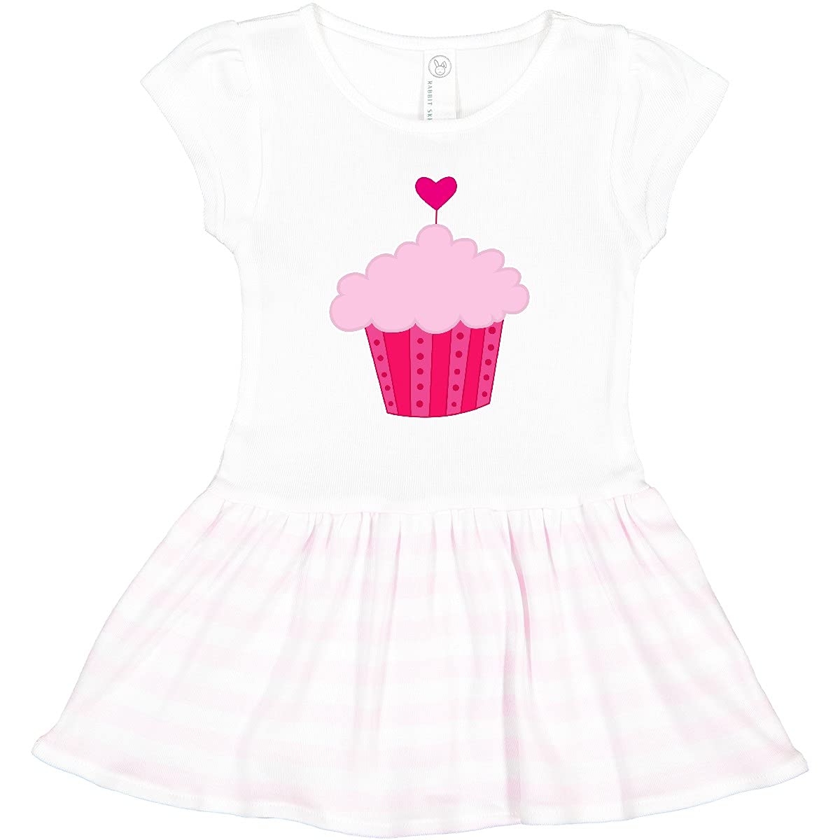 Inktastic Pink Cupcake Toddler Dress - Cute Birthday Outfit for Girls, Soft Cotton Baby Dress - Perfect for Birthday Parties, Photo Shoots & Special Occasions