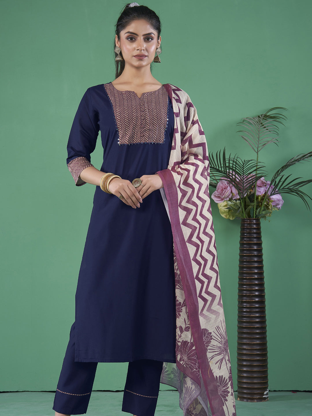 Stylish Blue Designer Pant Suit with Elegant Printed Embroidery - Perfect for Weddings, Parties & Formal Events