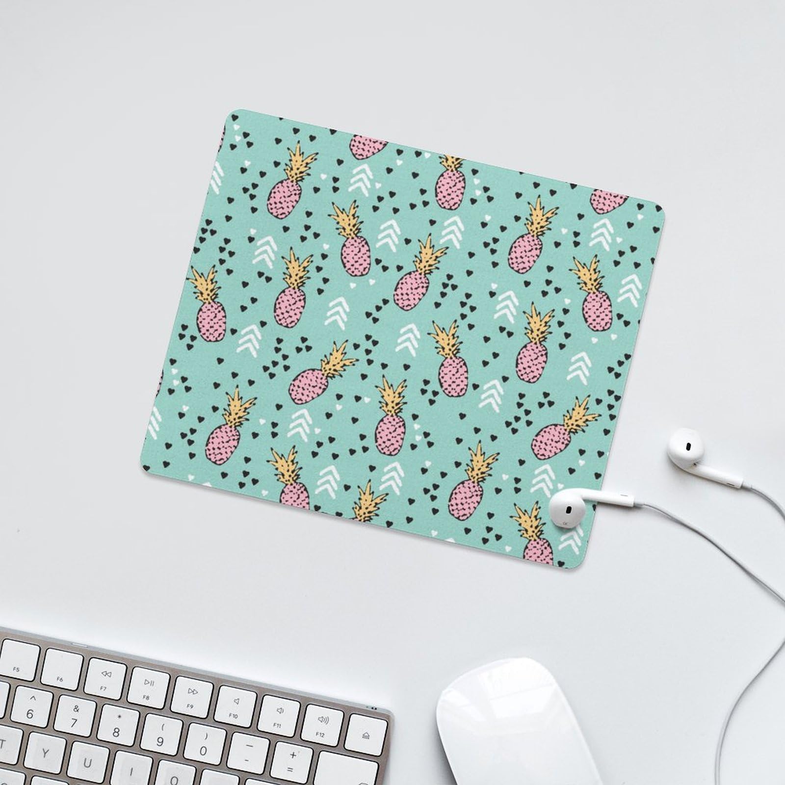 Hawaiian Tropical Pineapple Mouse Pad - Non-Slip Waterproof Gaming Mouse Mat, Durable & Fashionable for Home & Office Use (18x22cm) - Perfect for PC, Laptop, Workstation & Gaming Setup