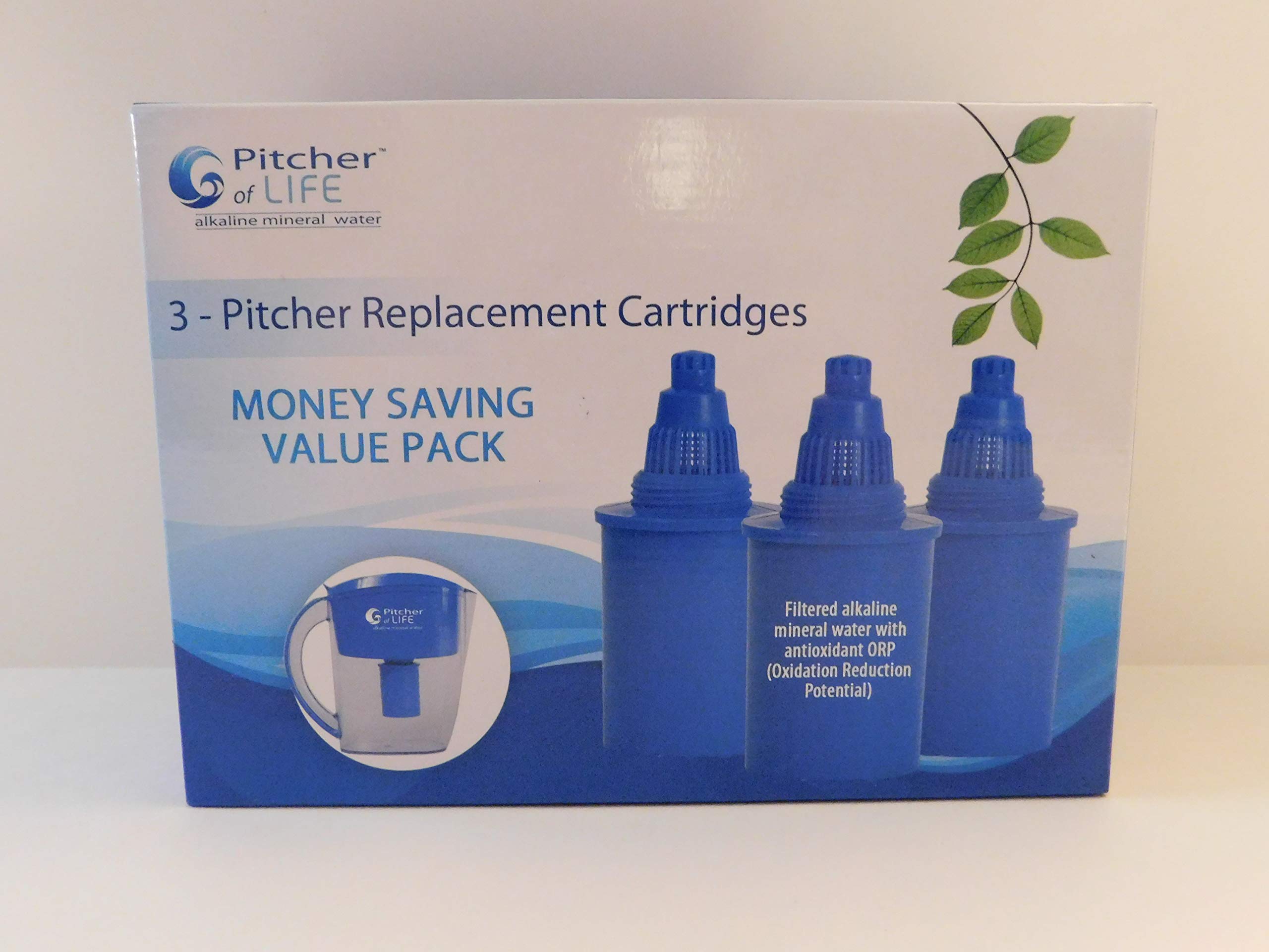 Pitcher of Life Alkaline Water Pitcher Replacement Filters - 3 Pack | BPA-Free Water Filter Cartridges for Clean Drinking Water | Perfect for Home, Office & Travel Use