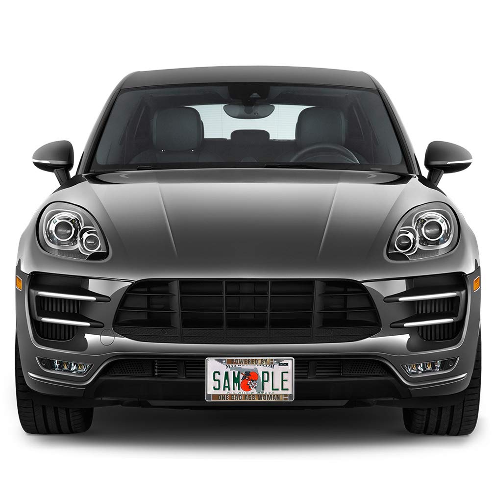 Premium Metal Insert License Plate Frame for Cars - Weatherproof, Chrome Finish, 2-Hole Design - Perfect for Women Drivers & Car Enthusiasts - Ideal for Daily Commute & Road Trips
