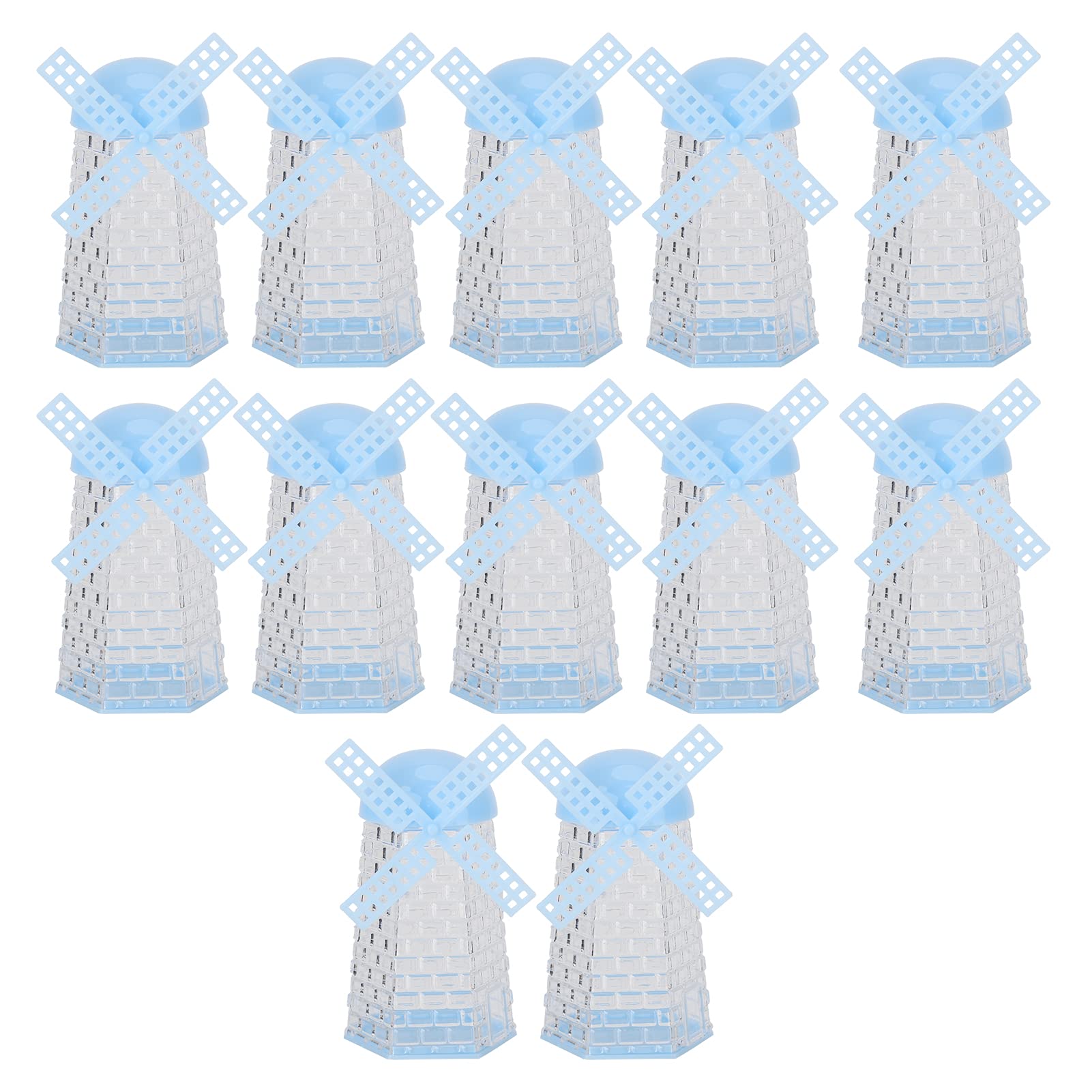 12PCS Windmill Shaped Plastic Candy Containers - 12.1oz Wedding Favor Candy Boxes, Kitchen Countertop Candy Jars for Baby Shower Decor - Perfect for Party Favors, Candy Buffets & Dessert Displays