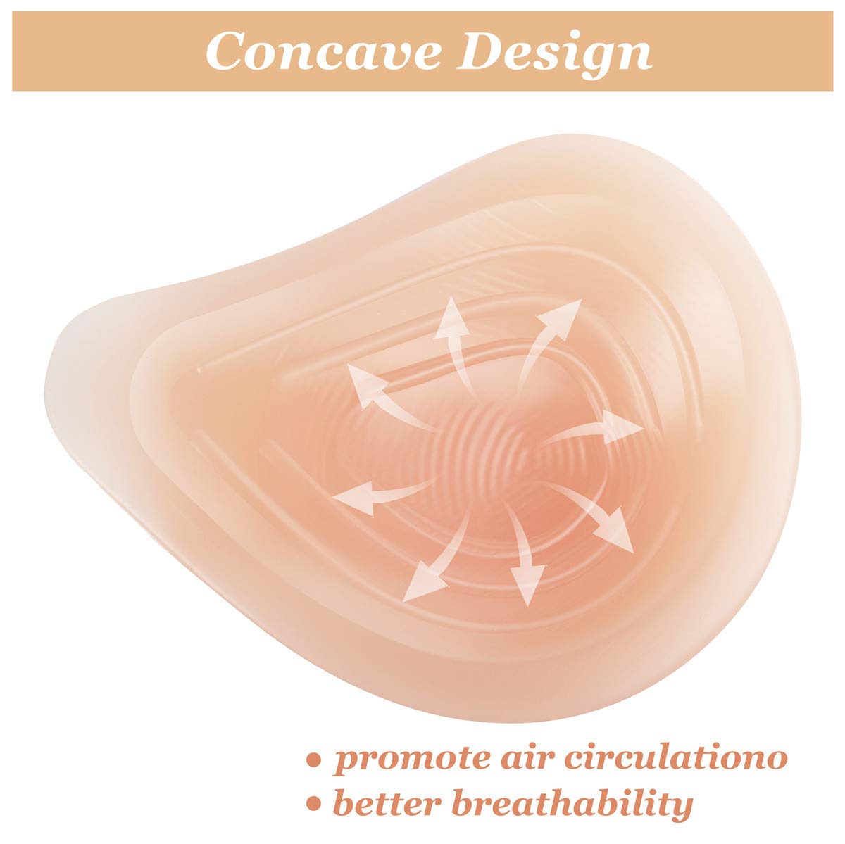 Premium Silicone Breast Form for Mastectomy - Natural Looking Prosthesis in A, B, C, D Cups (1 Piece) - Comfortable & Lightweight for Daily Wear, Swimming, Yoga & Active Lifestyle