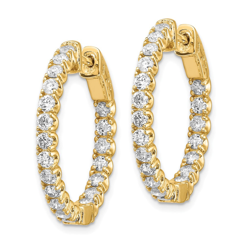 Lab-Grown Diamond VS/SI Round Hoop Earrings with Safety Clasp - 14K Gold (Model XE2012LG) | Elegant Everyday Jewelry for Women, Perfect for Work, Parties & Special Occasions
