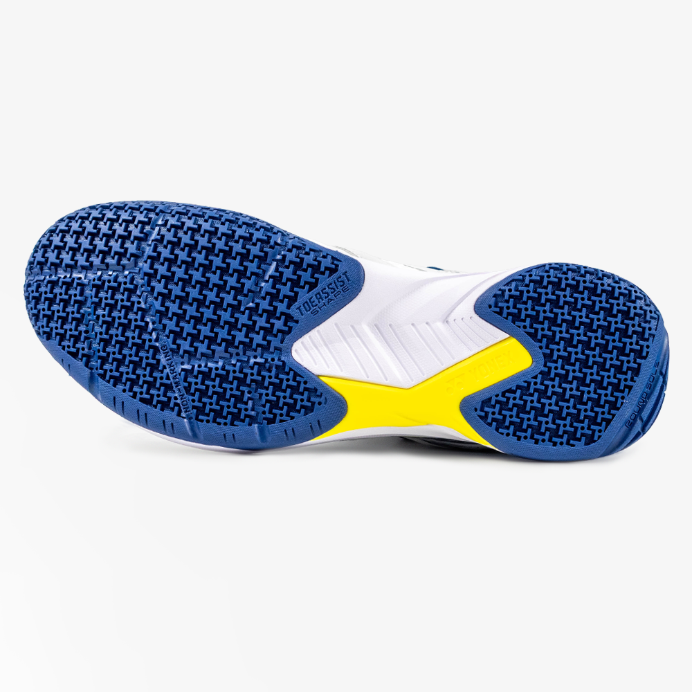 Yonex Cascade Accel Badminton Shoes - White/Navy - Lightweight & Breathable for Indoor Sports & Training