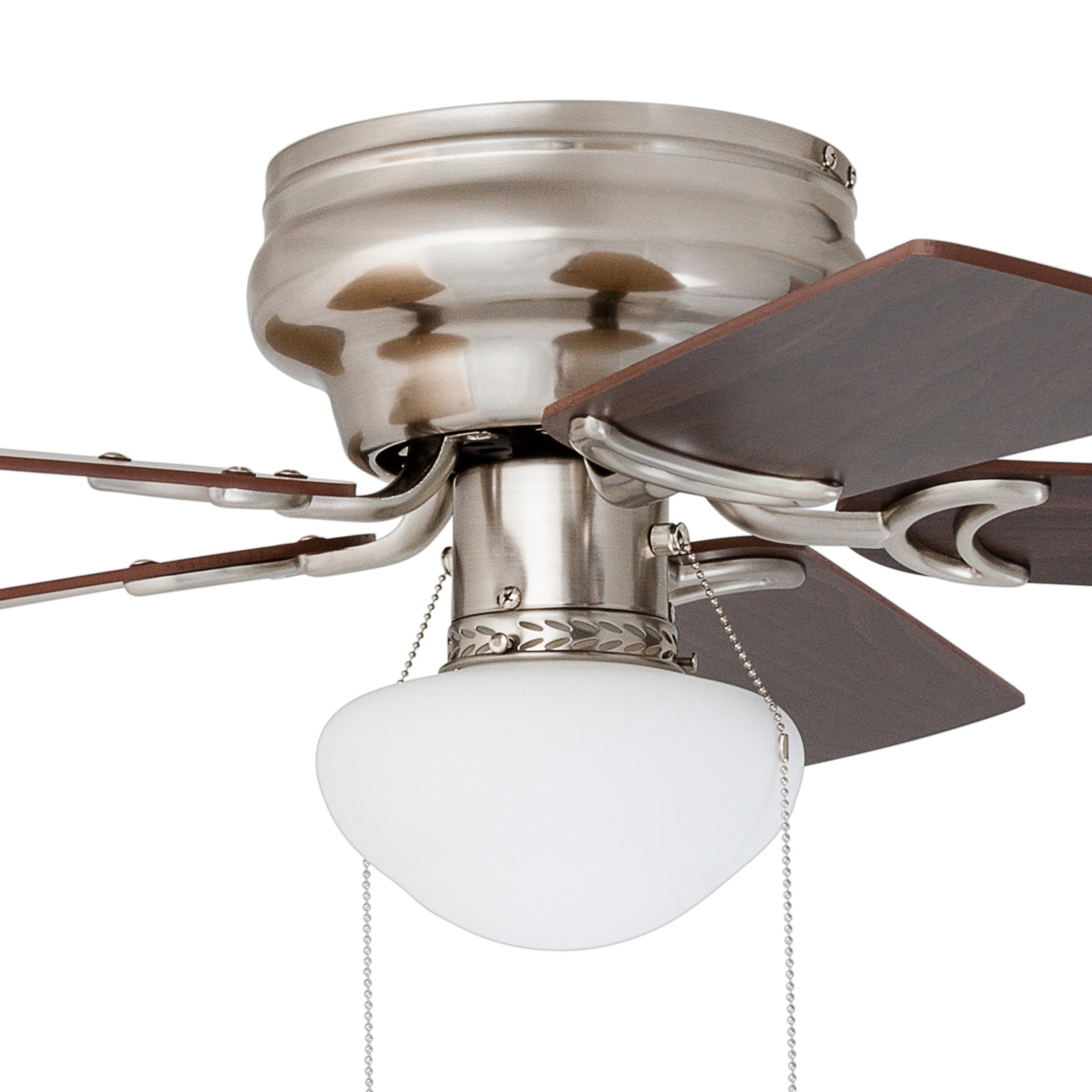 42 Inch Alvina Ceiling Fan with Pull Chain in Satin Nickel Finish - Perfect for Living Room, Bedroom, and Outdoor Patio Cooling
