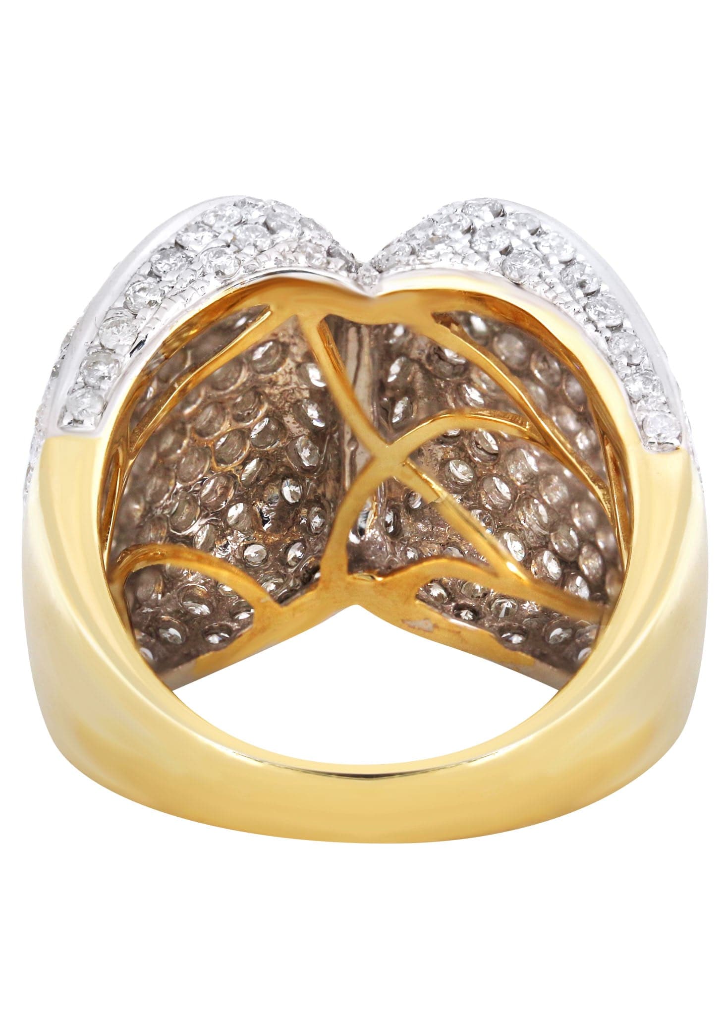 14K White Gold Ladies Diamond Cocktail Ring | 3.61 Carats Total Weight | 12.15 Grams | Elegant Party Jewelry for Women's Night Out, Anniversary Gift, Special Occasions
