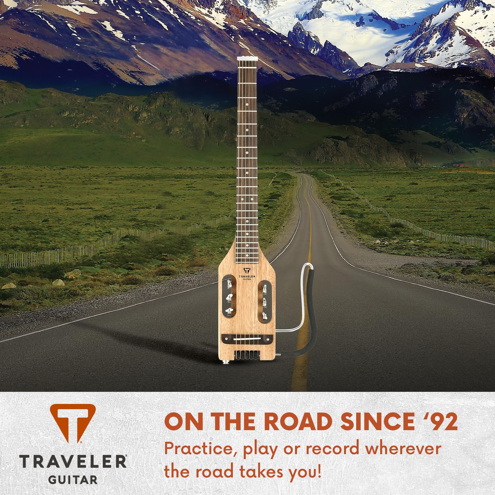 Ultra-Light Travel Acoustic-Electric Guitar with Mahogany Body - Perfect for Camping, Busking & On-the-Go Musicians | Portable Guitar for Travelers & Street Performers
