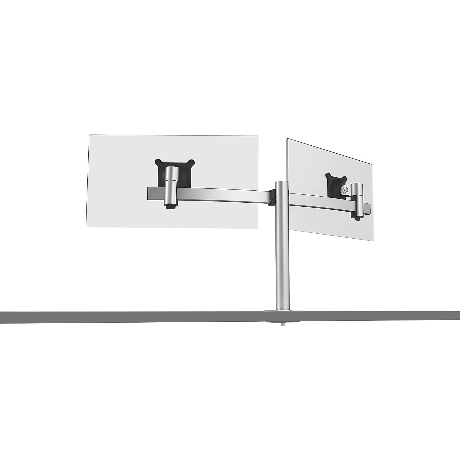 Durable Dual Monitor Mount Stand for 2 Screens 21-27 Inch - Adjustable Height, Tilt & Rotation - VESA 75/100 Compatible - Ergonomic Desk Clamp with Through Bolt - Perfect for Home Office, Gaming Setup & Workspace Productivity