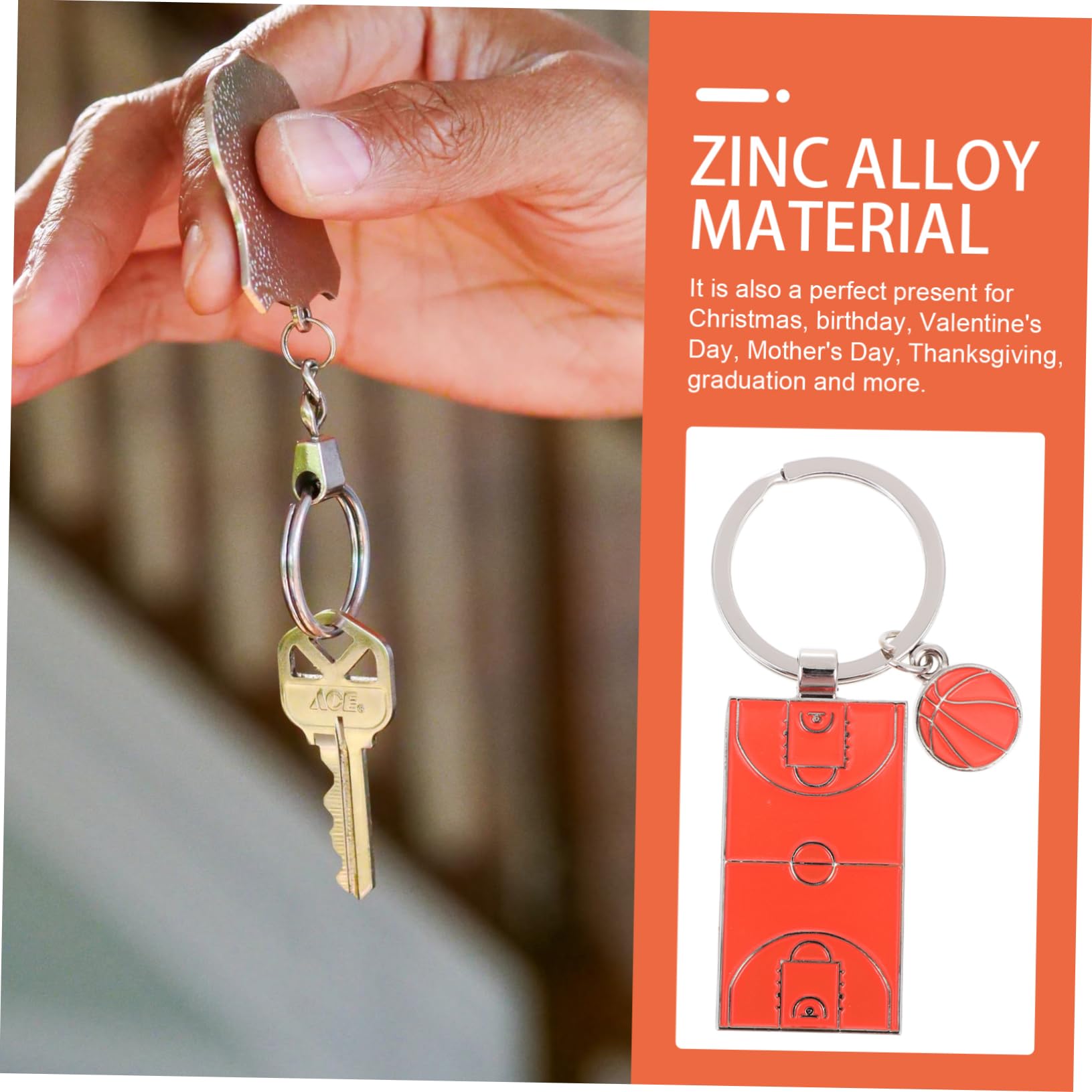 Balacoo 3-Piece Basketball Keychain Set - Sports Key Pendants for Men & Women - Perfect for Basketball Fans, Gifts, and Gym Bag Accessories