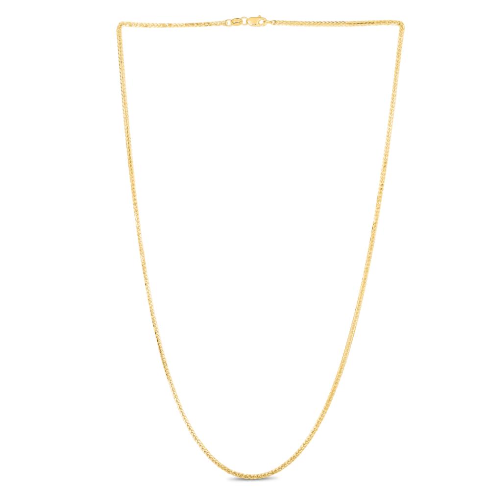 14K Gold 1.8mm Square Wheat Chain Necklace for Men & Women - Durable Luxury Jewelry for Everyday Wear, Gifts & Special Occasions