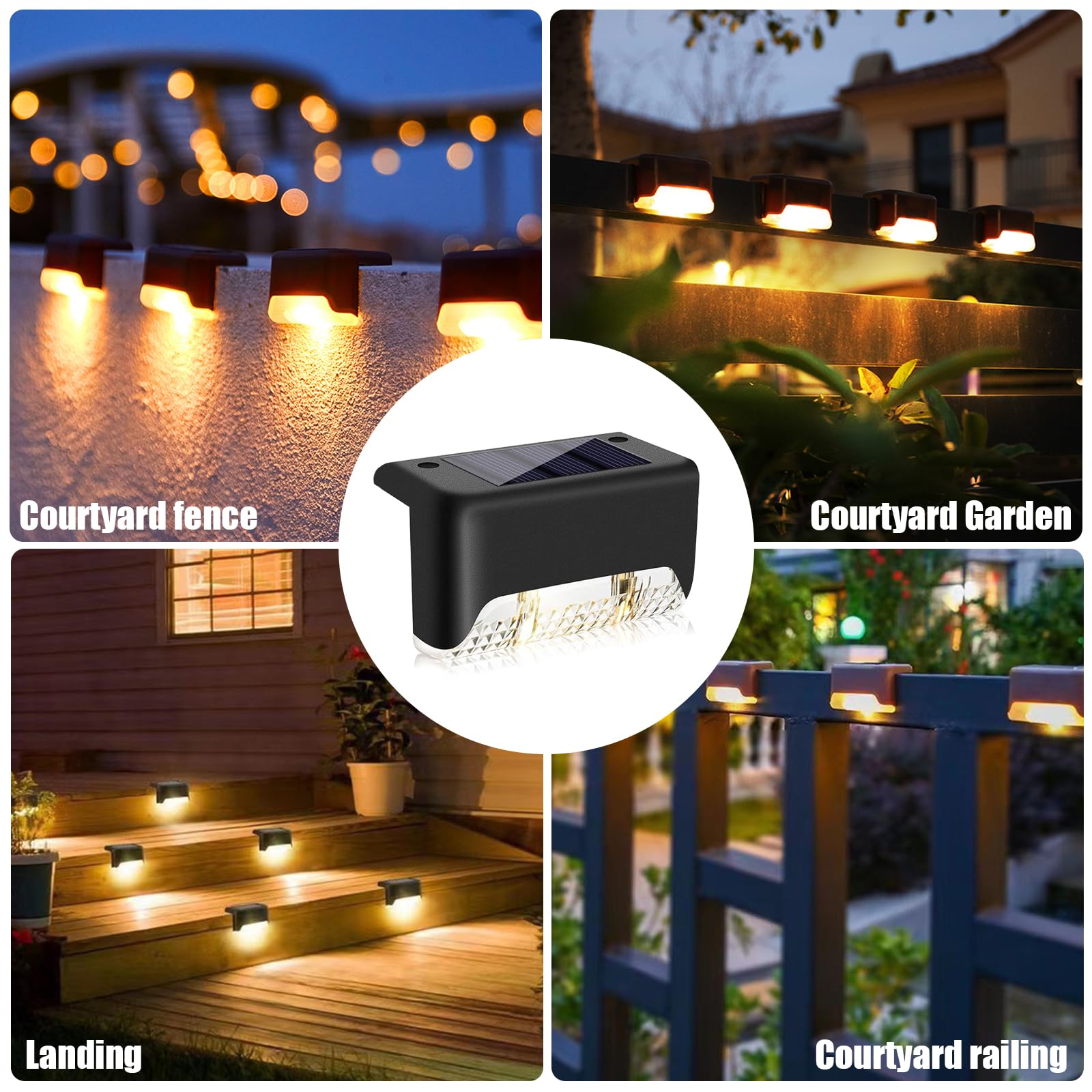 24 Pack Outdoor Solar Deck Lights - Waterproof Solar Step Lights for Stairs, Railings, Walls, Patio & Driveway | Energy-Efficient Solar Pathway Lighting for Gardens, Walkways & Outdoor Decor
